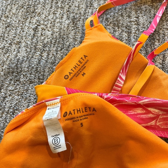 Athleta Swim Athleta Pink And Orange Bikini Poshmark